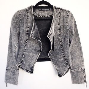 NWT JW Signature Jean Denim Crop Open Front Jacket